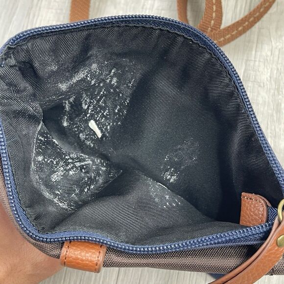 The Sak Esperato Navy Blue Brown Nylon Crossbody Purse - Picture 8 of 8